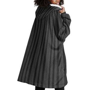 Liberia Kpelle Ethnic Heritage Pattern - Black Wearable Blanket Hoodie - African Pride