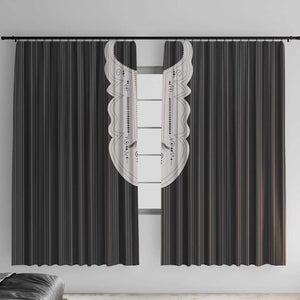 Liberia Kpelle Ethnic Heritage Pattern - Black Window Curtain - African Pride