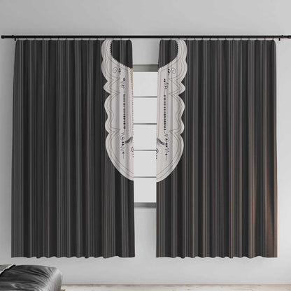 Liberia Kpelle Ethnic Heritage Pattern - Black Window Curtain - African Pride