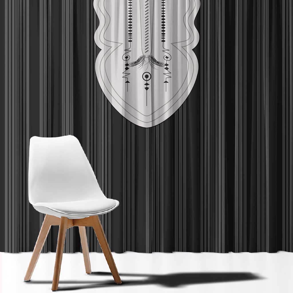 Liberia Kpelle Ethnic Heritage Pattern - Black Window Curtain - African Pride