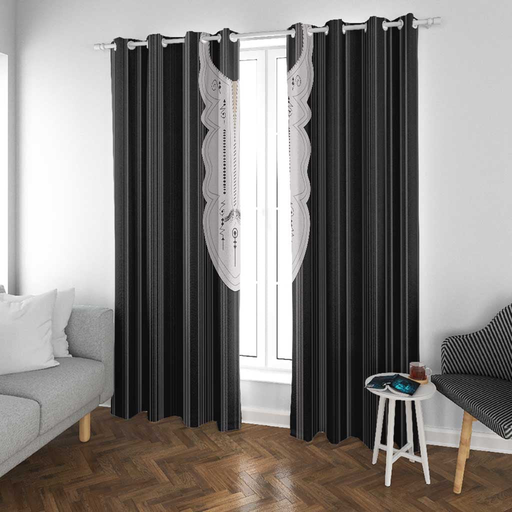 Liberia Kpelle Ethnic Heritage Pattern - Black Window Curtain - African Pride