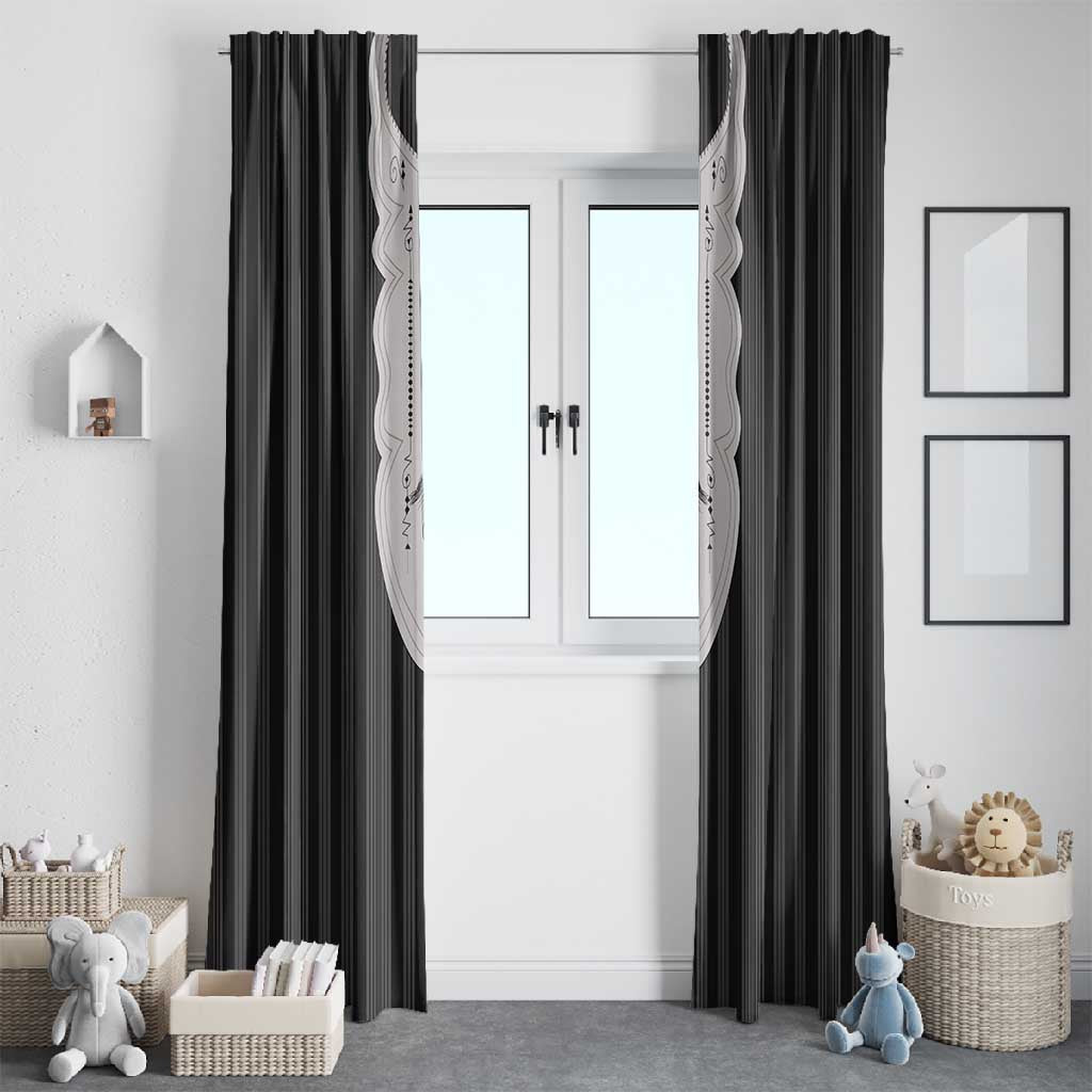 Liberia Kpelle Ethnic Heritage Pattern - Black Window Curtain - African Pride