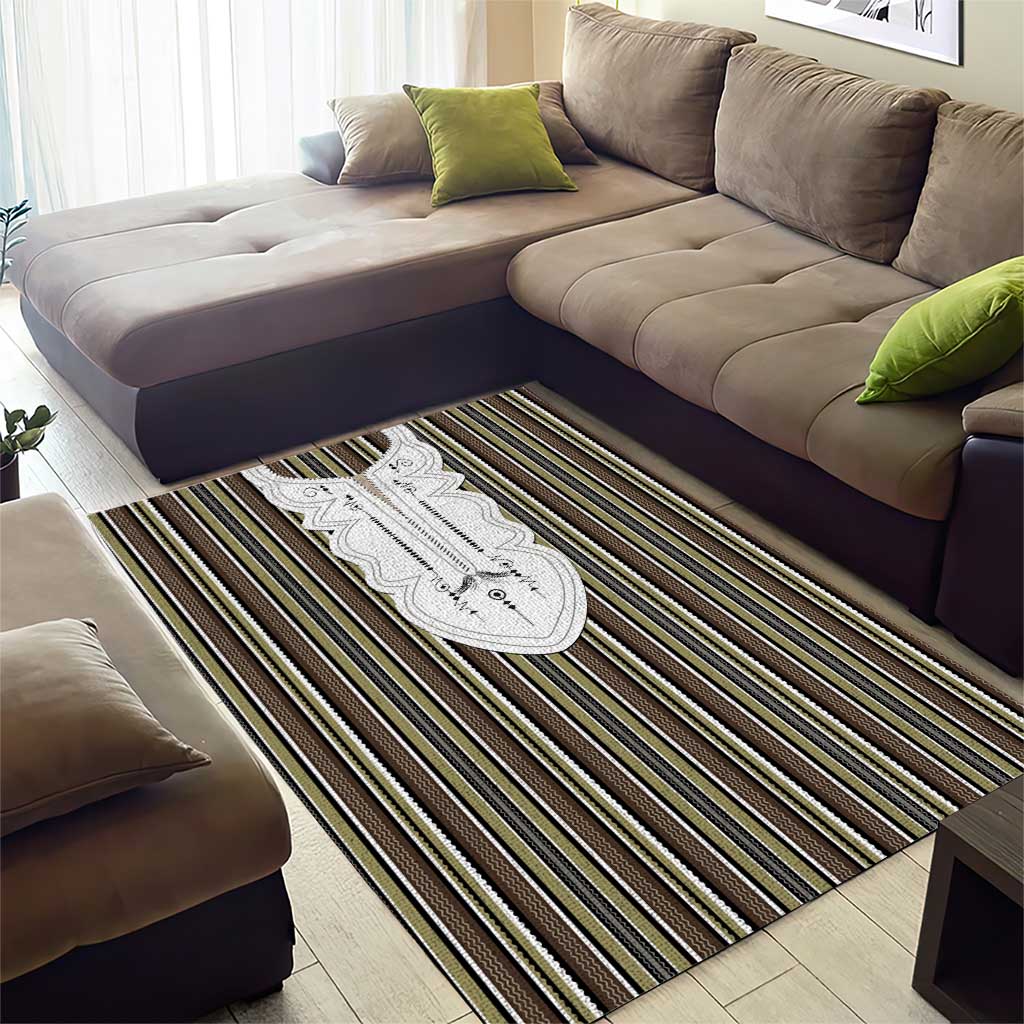 Liberia Kpelle Ethnic Heritage Pattern - Brown Area Rug - African Pride