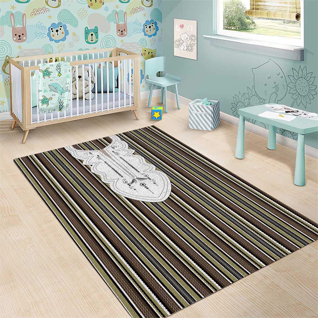 Liberia Kpelle Ethnic Heritage Pattern - Brown Area Rug - African Pride