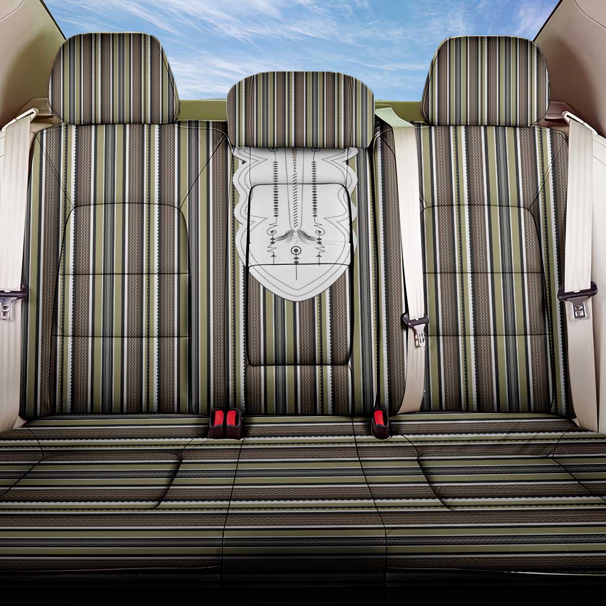 Liberia Kpelle Ethnic Heritage Pattern - Brown Back Car Seat Cover - African Pride