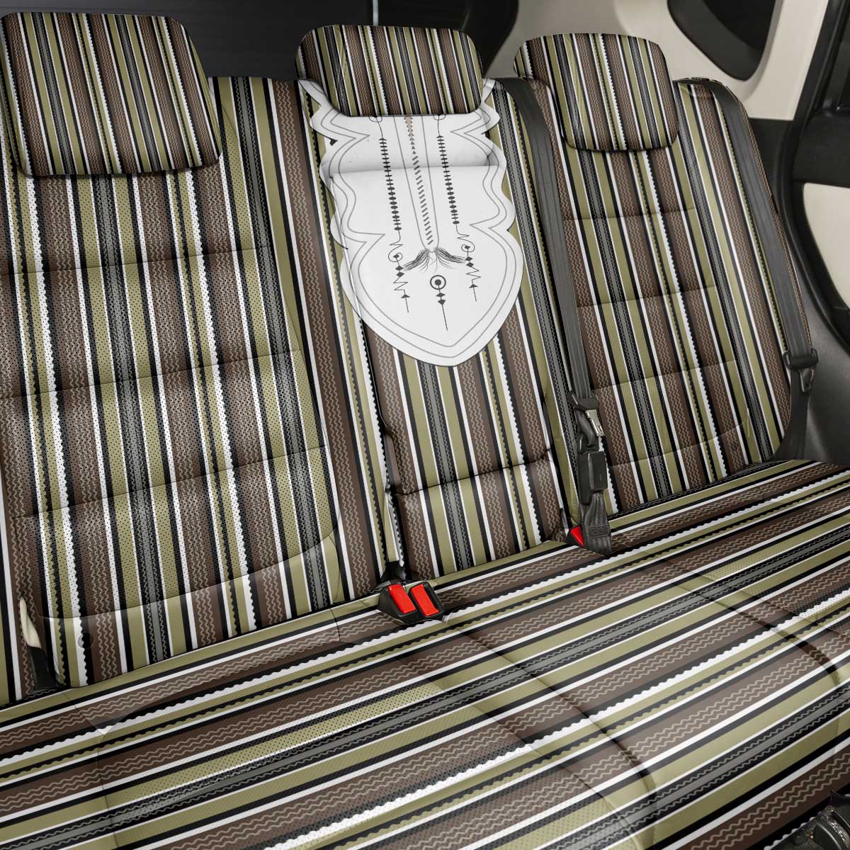 Liberia Kpelle Ethnic Heritage Pattern - Brown Back Car Seat Cover - African Pride