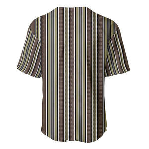 Liberia Kpelle Ethnic Heritage Pattern - Brown Baseball Jersey - African Pride