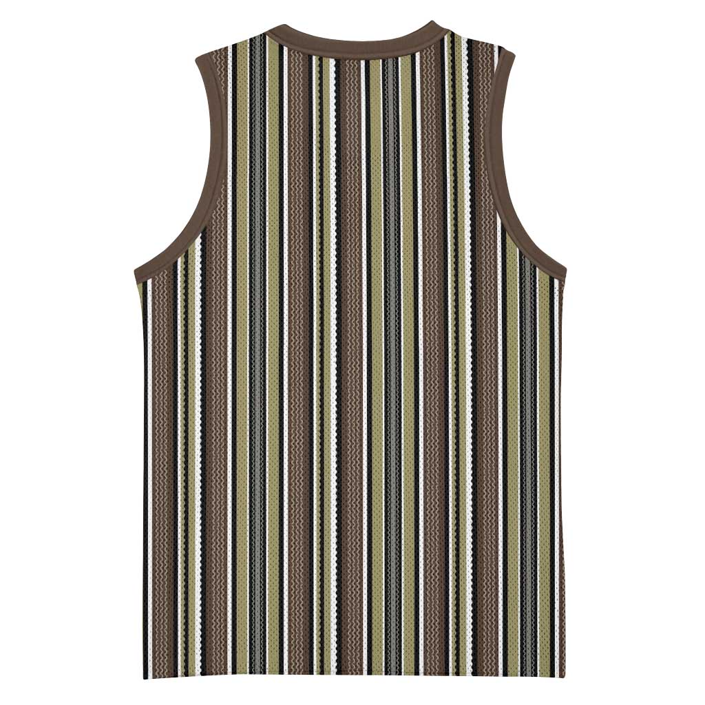Liberia Kpelle Ethnic Heritage Pattern - Brown Basketball Jersey - African Pride