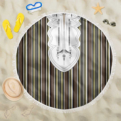 Liberia Kpelle Ethnic Heritage Pattern - Brown Beach Blanket - African Pride