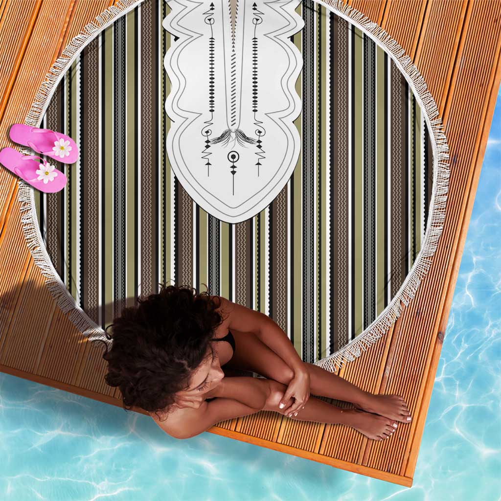 Liberia Kpelle Ethnic Heritage Pattern - Brown Beach Blanket - African Pride