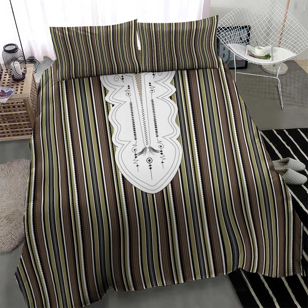 Liberia Kpelle Ethnic Heritage Pattern - Brown Bedding Set - African Pride