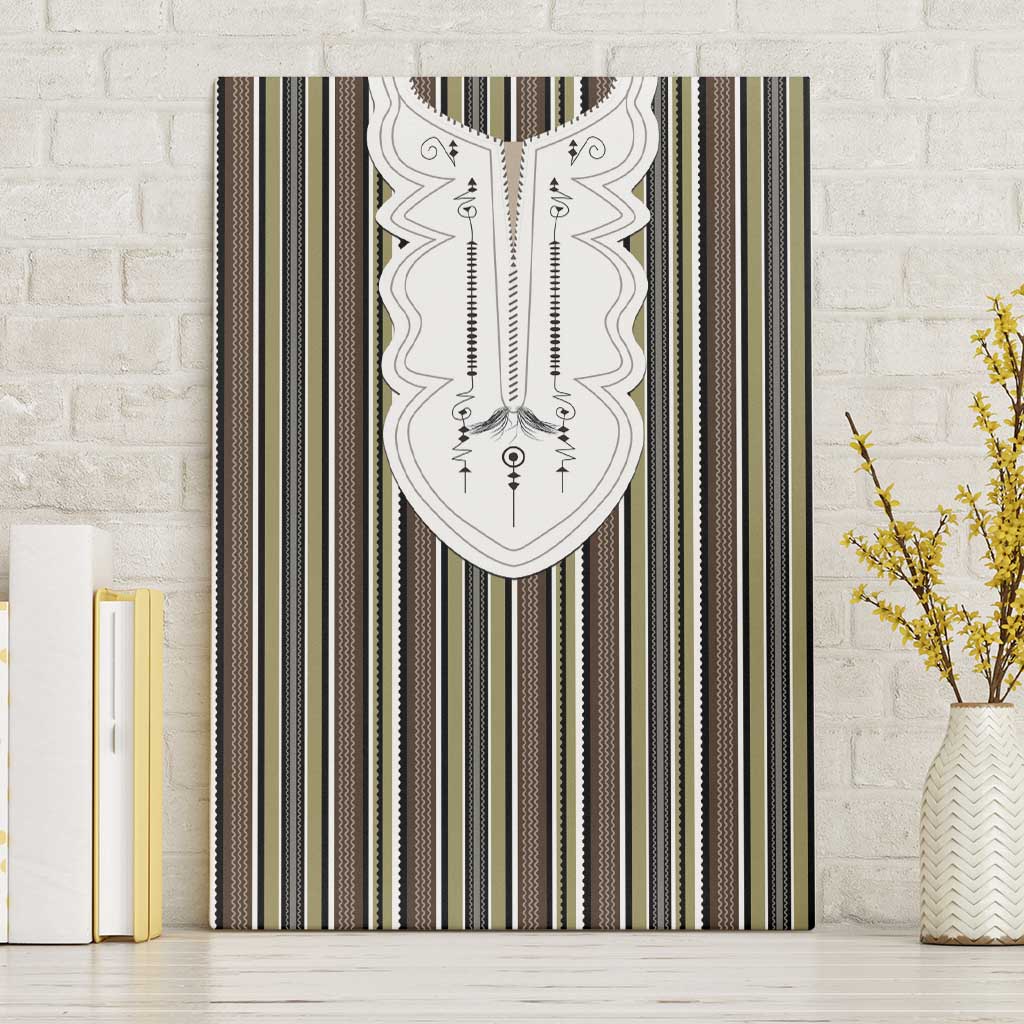 Liberia Kpelle Ethnic Heritage Pattern - Brown Canvas Wall Art - African Pride