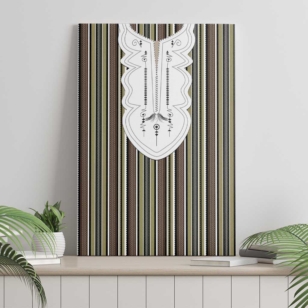 Liberia Kpelle Ethnic Heritage Pattern - Brown Canvas Wall Art - African Pride