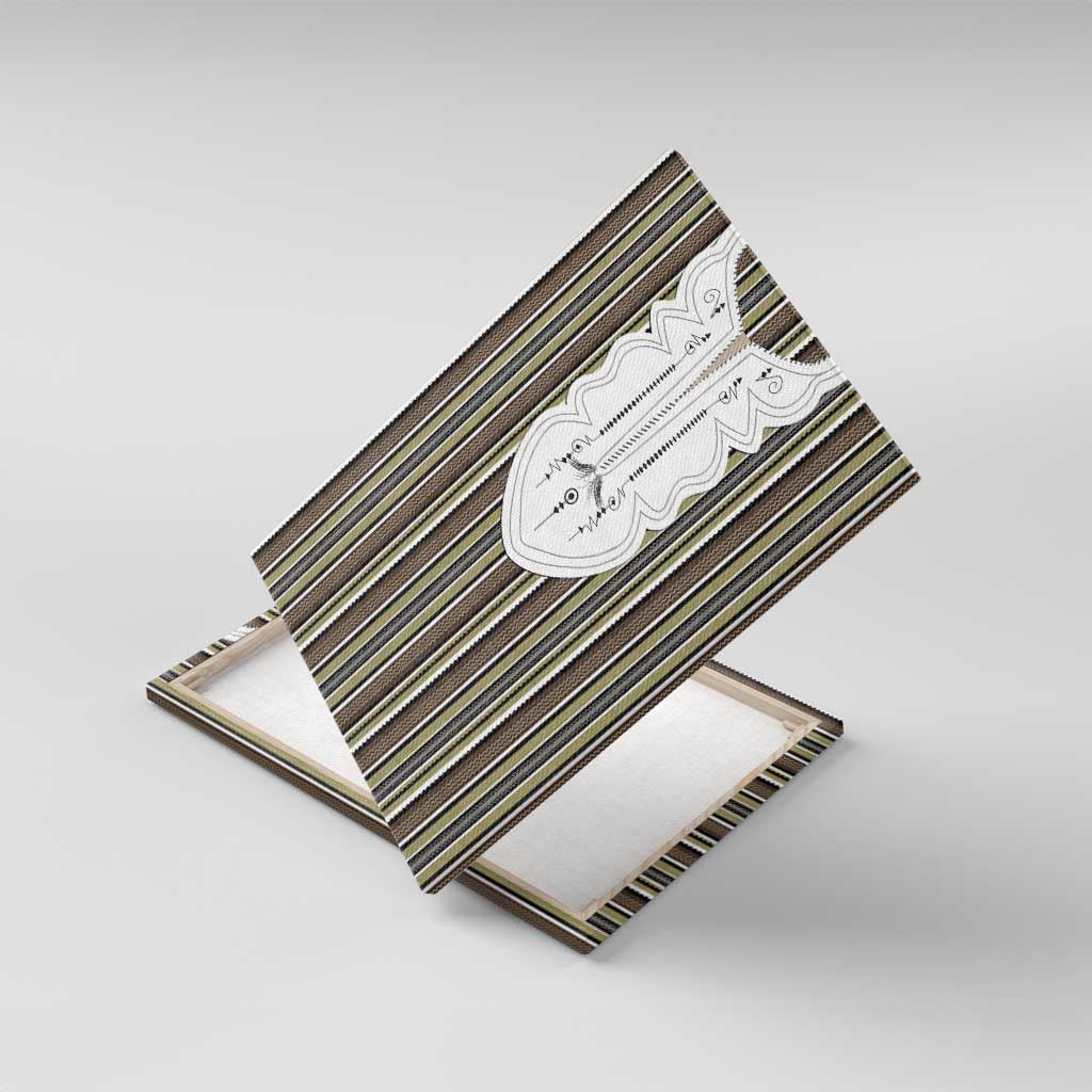 Liberia Kpelle Ethnic Heritage Pattern - Brown Canvas Wall Art - African Pride