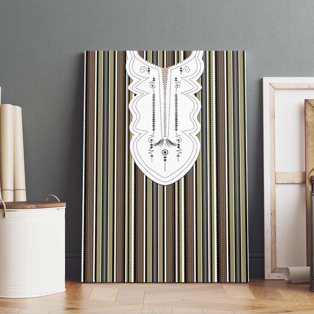 Liberia Kpelle Ethnic Heritage Pattern - Brown Canvas Wall Art - African Pride