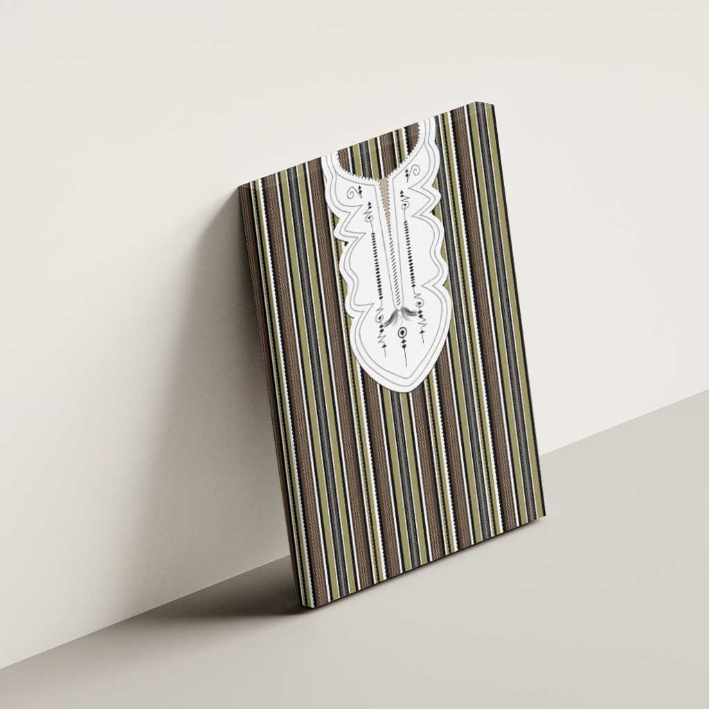 Liberia Kpelle Ethnic Heritage Pattern - Brown Canvas Wall Art - African Pride