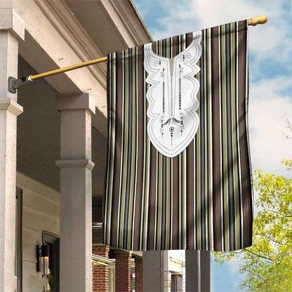 Liberia Kpelle Ethnic Heritage Pattern - Brown Garden Flag - African Pride