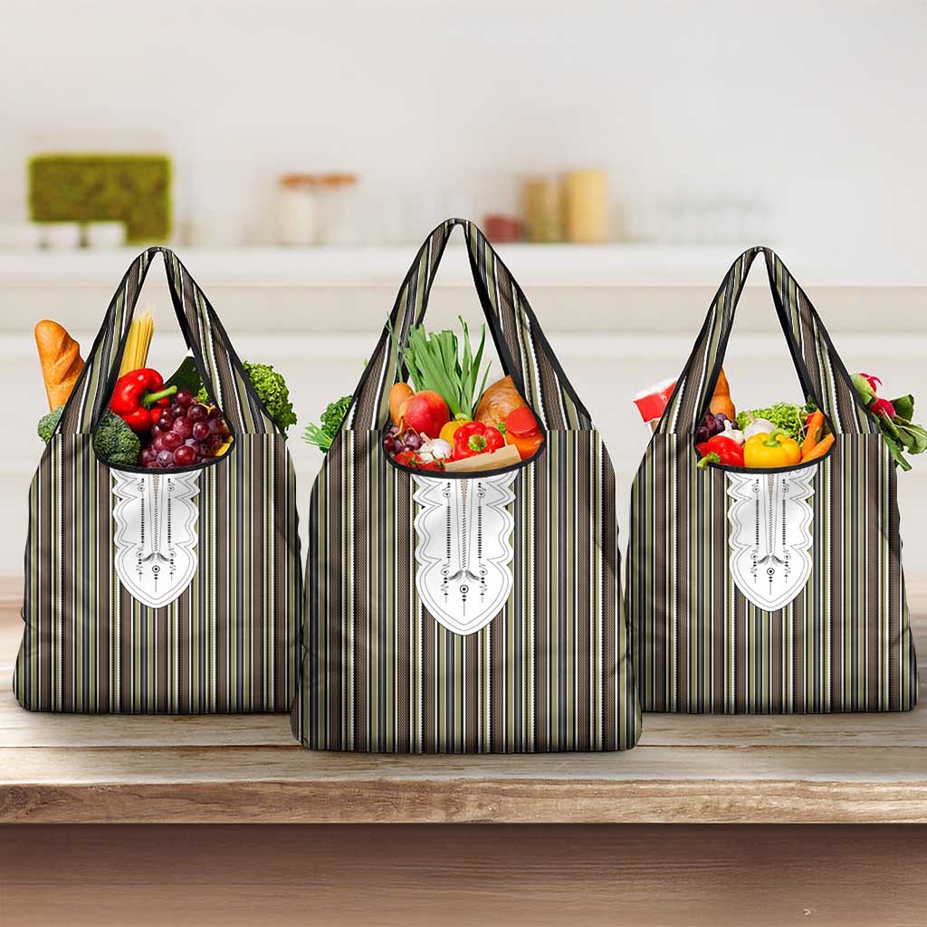 Liberia Kpelle Ethnic Heritage Pattern - Brown Grocery Bag - African Pride