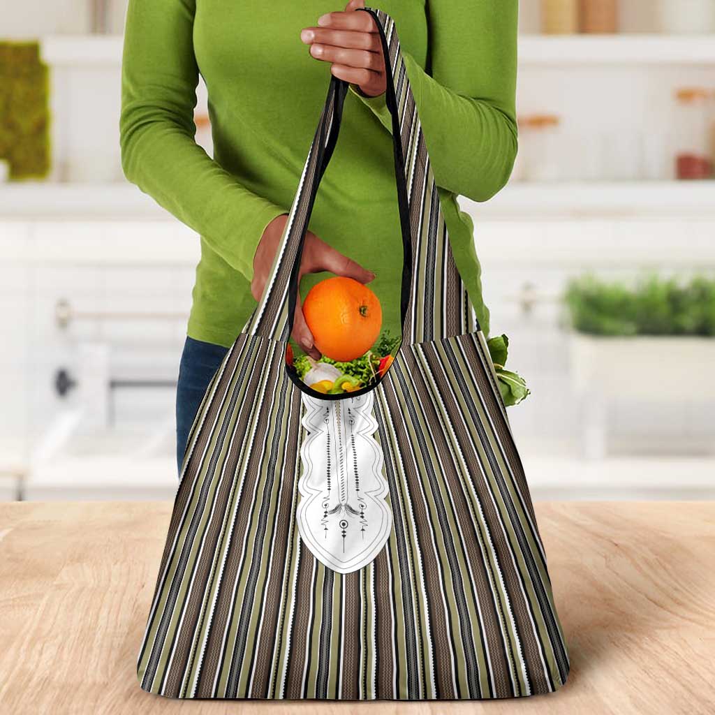 Liberia Kpelle Ethnic Heritage Pattern - Brown Grocery Bag - African Pride