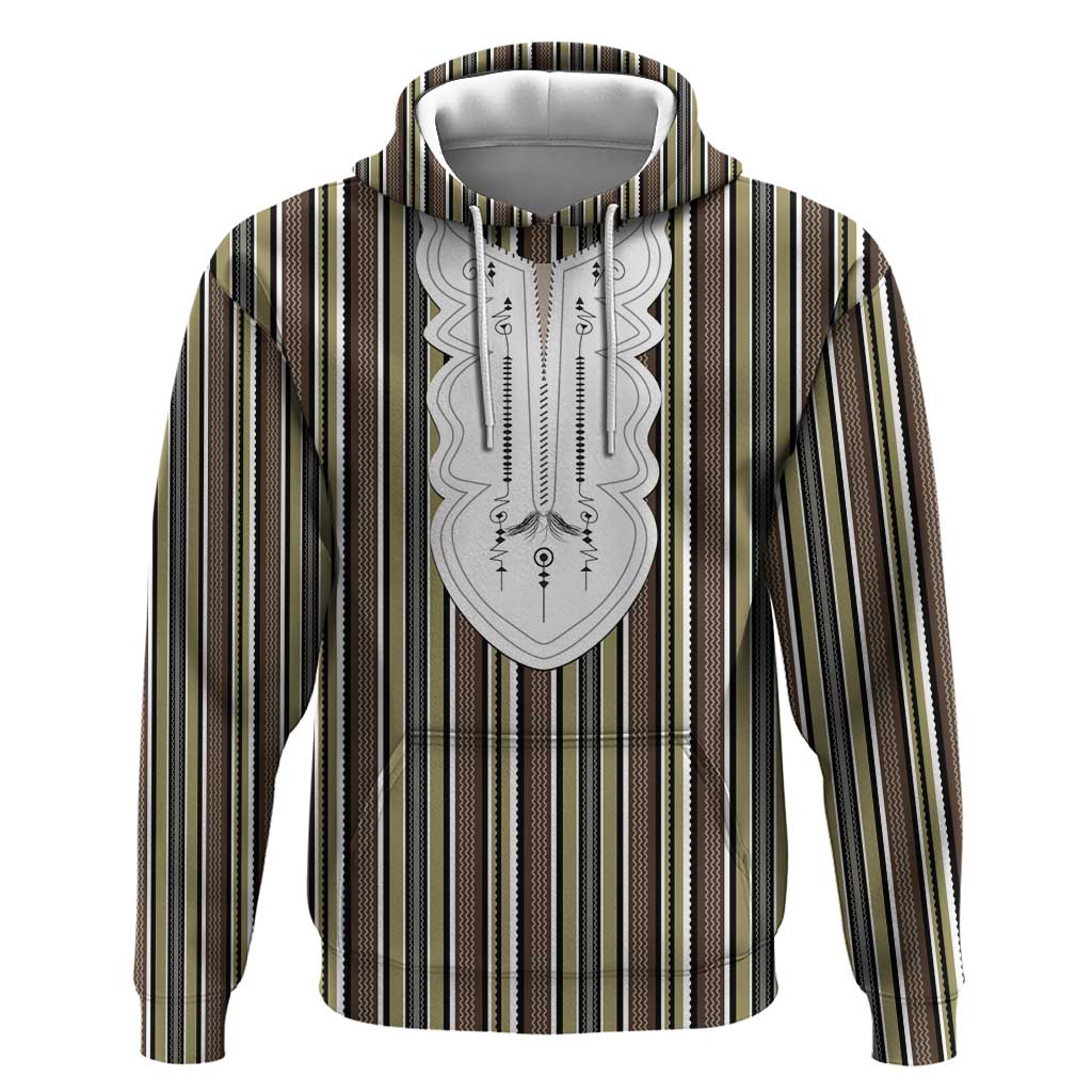 Liberia Kpelle Ethnic Heritage Pattern - Brown Hoodie - African Pride