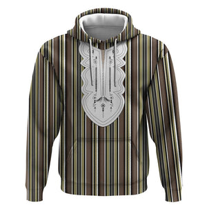 Liberia Kpelle Ethnic Heritage Pattern - Brown Hoodie - African Pride