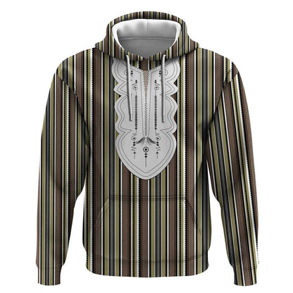 Liberia Kpelle Ethnic Heritage Pattern - Brown Hoodie - African Pride