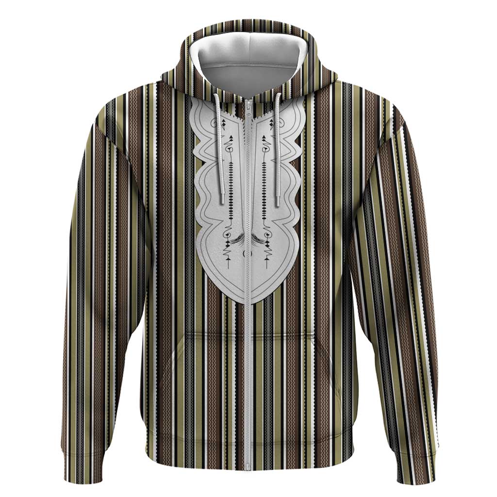 Liberia Kpelle Ethnic Heritage Pattern - Brown Hoodie - African Pride