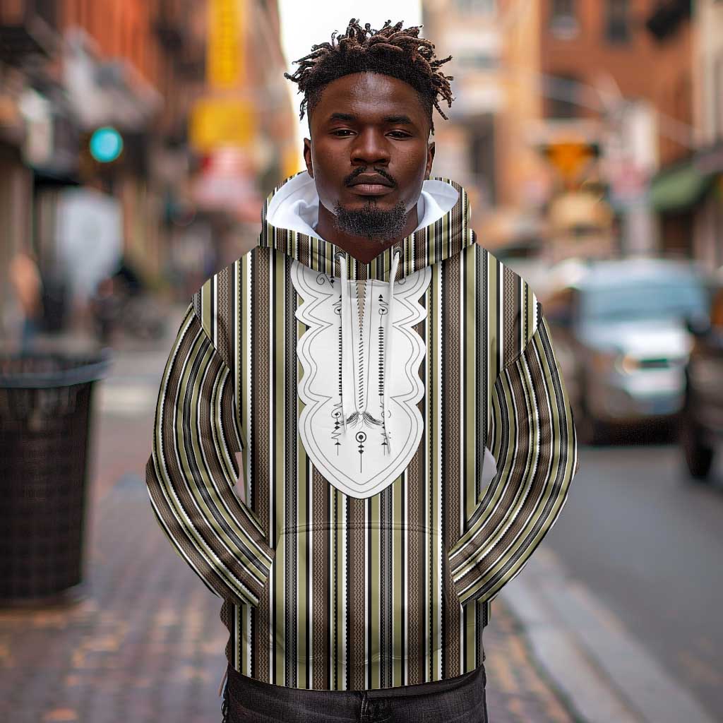 Liberia Kpelle Ethnic Heritage Pattern - Brown Hoodie - African Pride