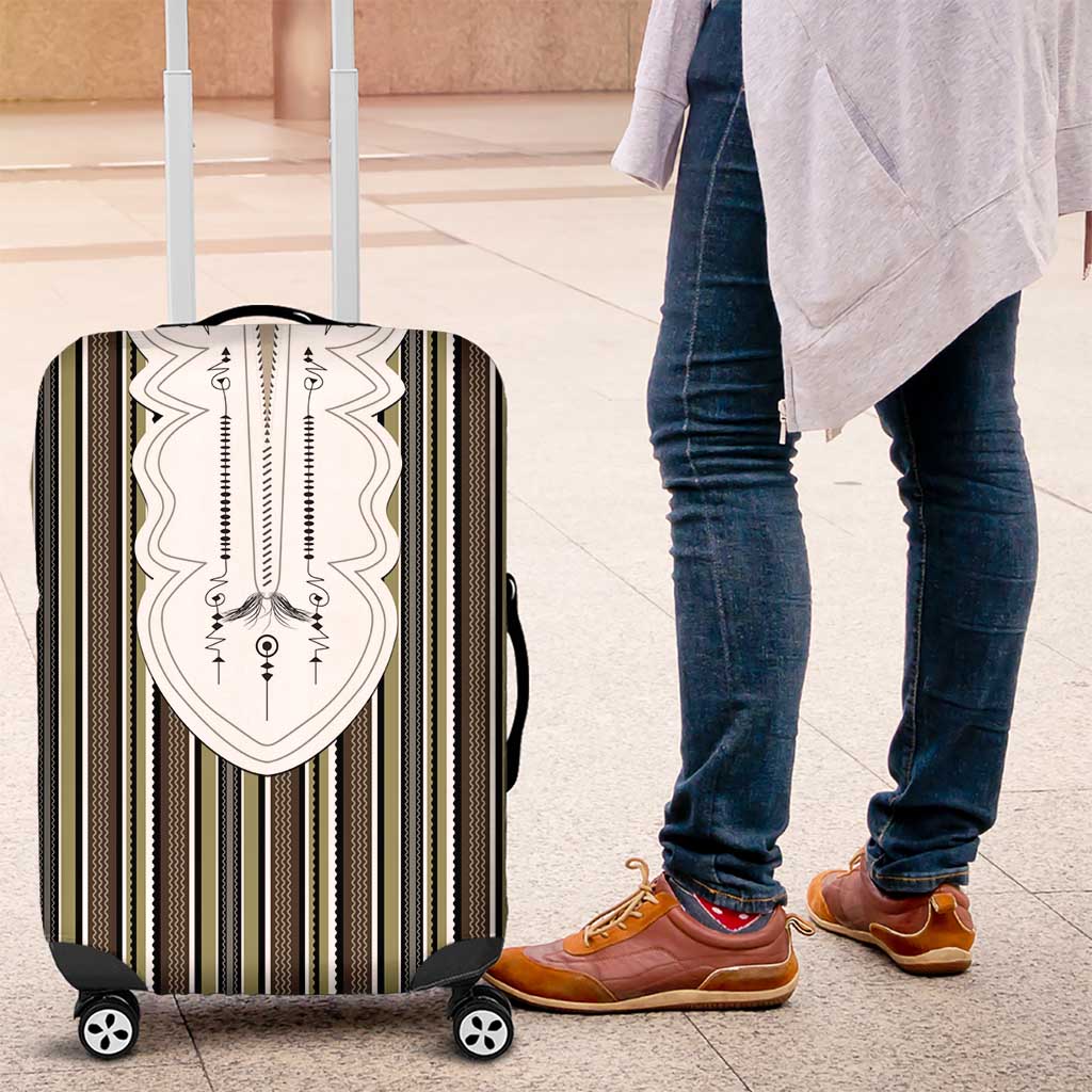 Liberia Kpelle Ethnic Heritage Pattern - Brown Luggage Cover - African Pride