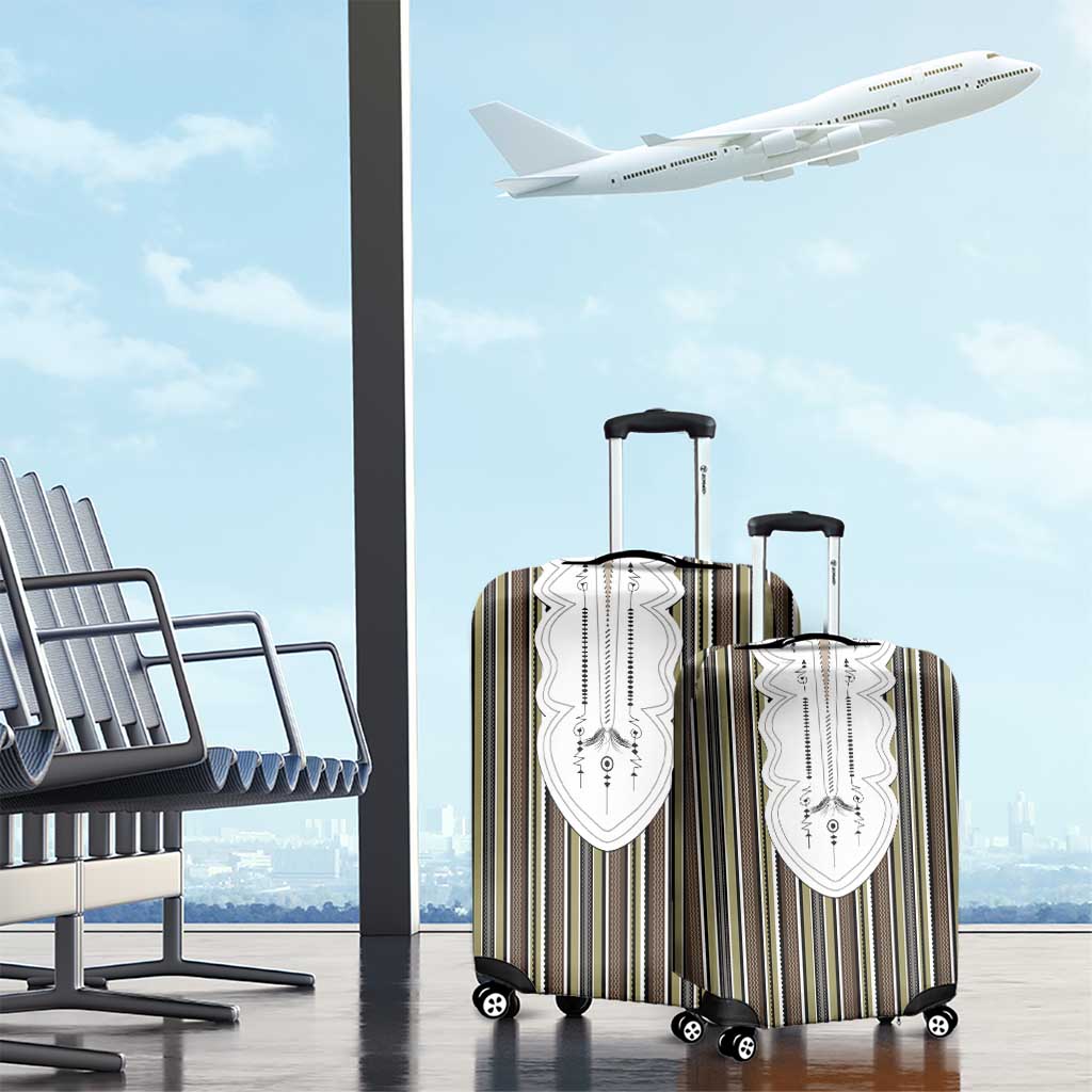 Liberia Kpelle Ethnic Heritage Pattern - Brown Luggage Cover - African Pride