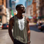 Liberia Kpelle Ethnic Heritage Pattern - Brown Men Tank Top - African Pride