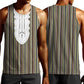 Liberia Kpelle Ethnic Heritage Pattern - Brown Men Tank Top - African Pride