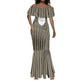 Liberia Kpelle Ethnic Heritage Pattern - Brown Mermaid Dress - African Pride