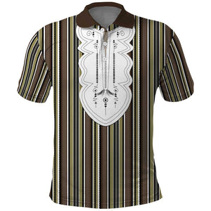 Liberia Kpelle Ethnic Heritage Pattern - Brown Polo Shirt - African Pride