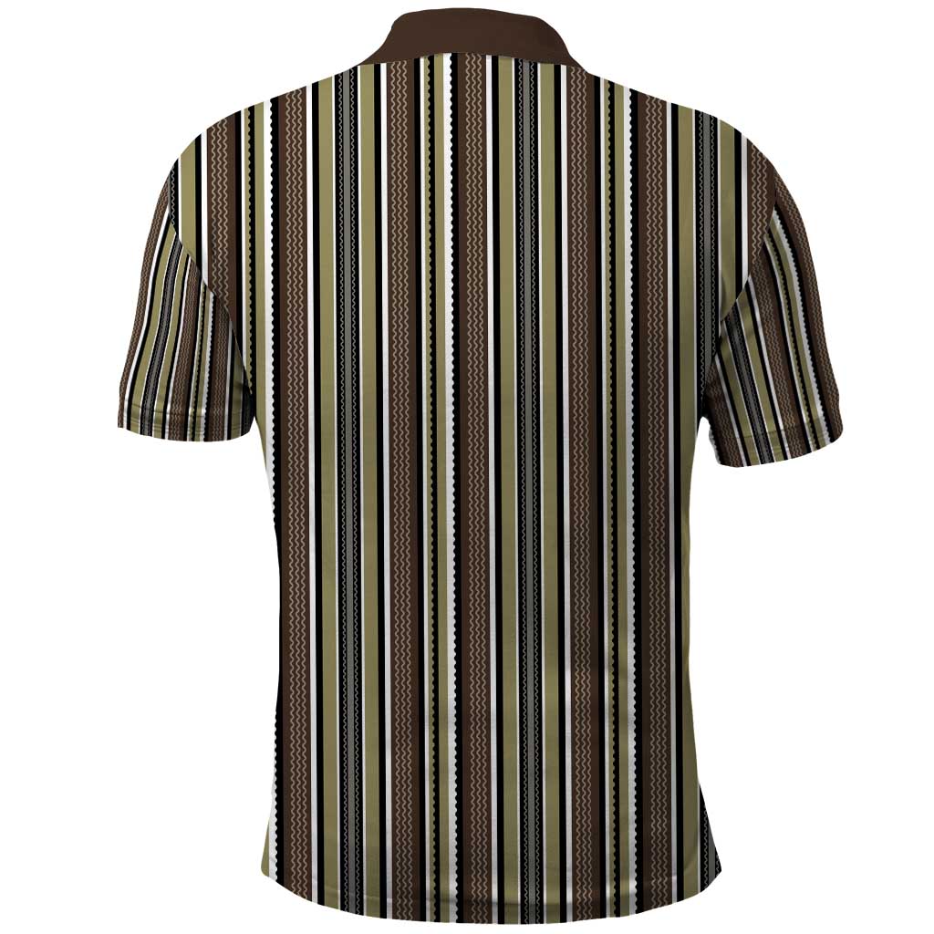 Liberia Kpelle Ethnic Heritage Pattern - Brown Polo Shirt - African Pride