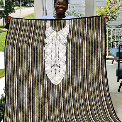 Liberia Kpelle Ethnic Heritage Pattern - Brown Quilt - African Pride