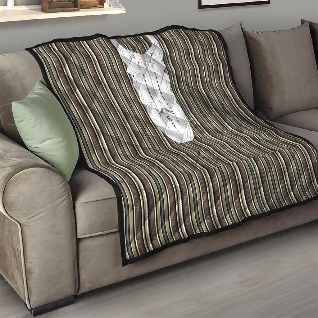 Liberia Kpelle Ethnic Heritage Pattern - Brown Quilt - African Pride