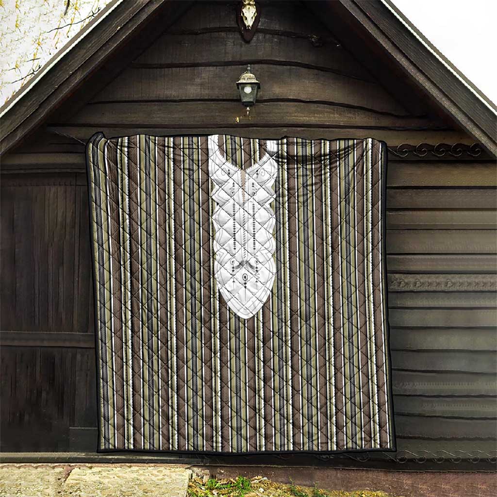 Liberia Kpelle Ethnic Heritage Pattern - Brown Quilt - African Pride