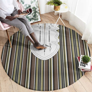 Liberia Kpelle Ethnic Heritage Pattern - Brown Round Carpet - African Pride