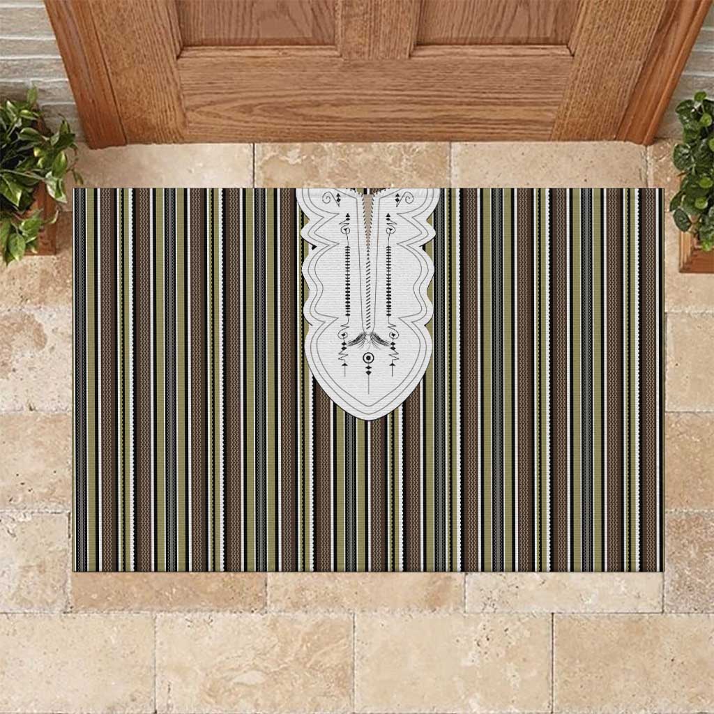 Liberia Kpelle Ethnic Heritage Pattern - Brown Rubber Doormat - African Pride