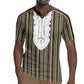 Liberia Kpelle Ethnic Heritage Pattern - Brown Rugby Jersey - African Pride
