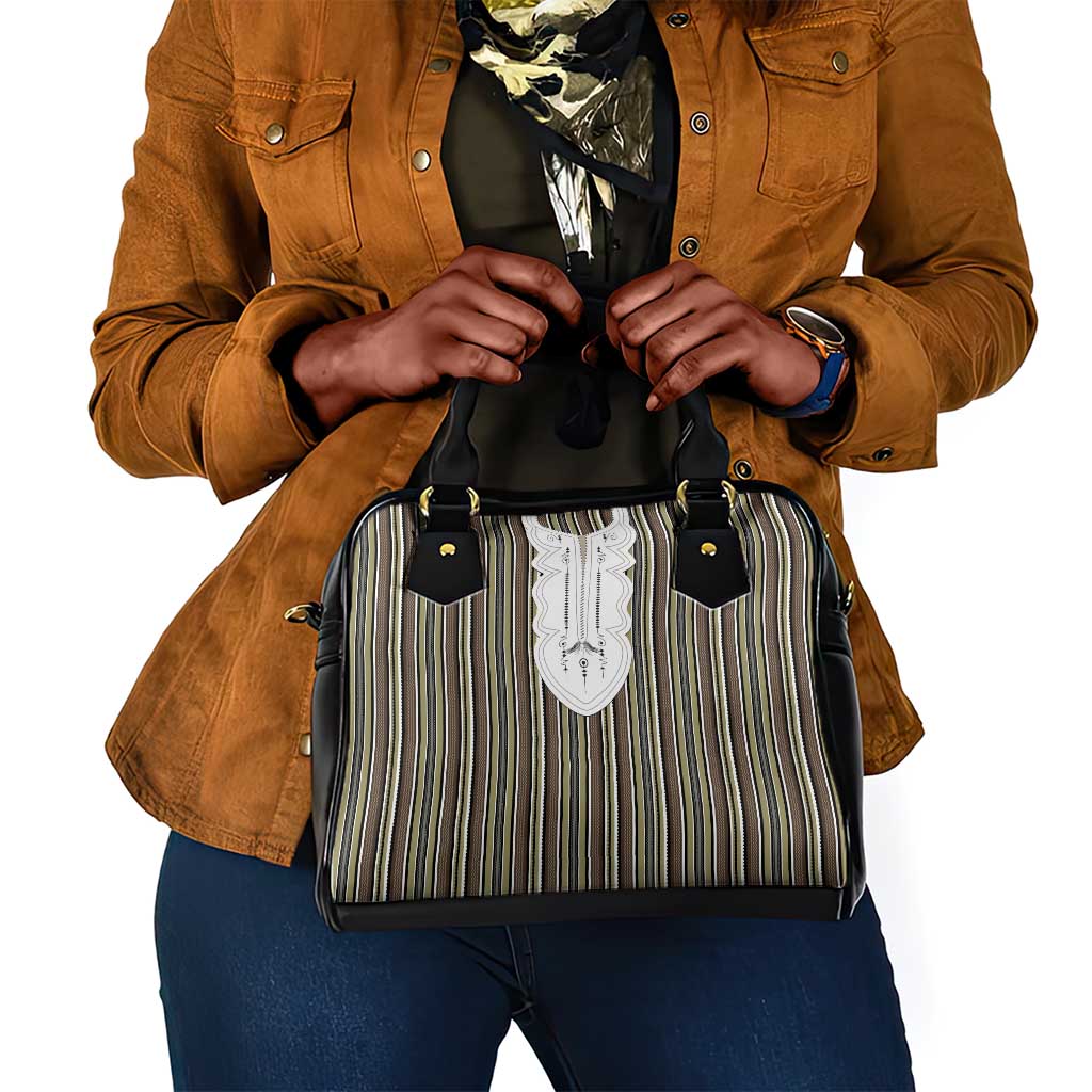 Liberia Kpelle Ethnic Heritage Pattern - Brown Shoulder Handbag - African Pride