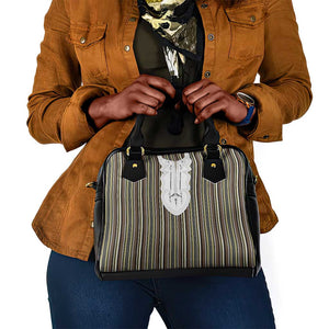 Liberia Kpelle Ethnic Heritage Pattern - Brown Shoulder Handbag - African Pride