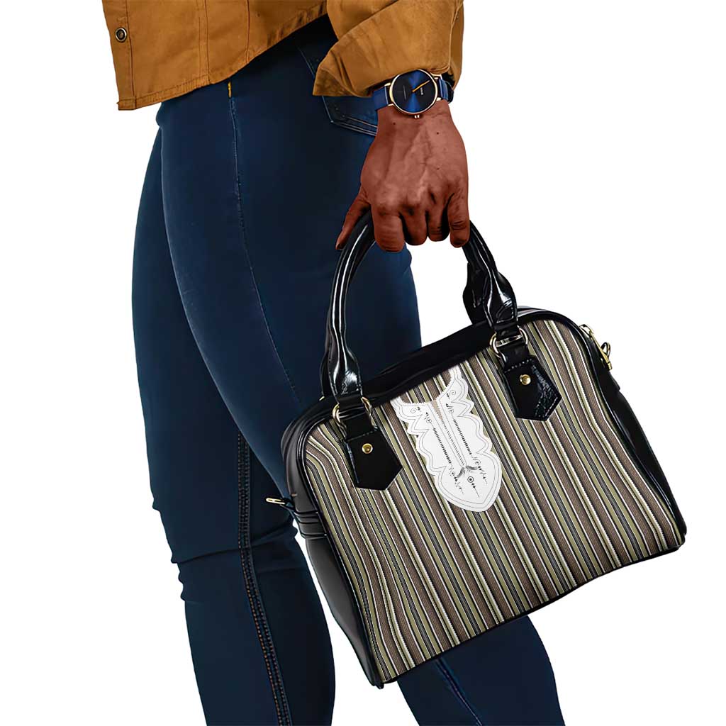 Liberia Kpelle Ethnic Heritage Pattern - Brown Shoulder Handbag - African Pride