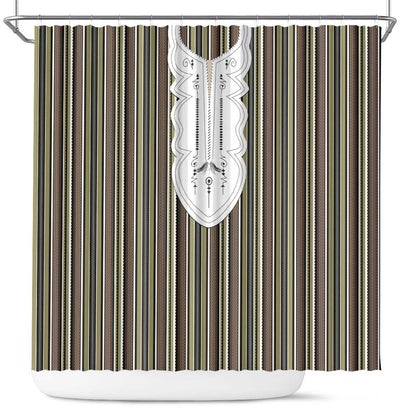 Liberia Kpelle Ethnic Heritage Pattern - Brown Shower Curtain - African Pride