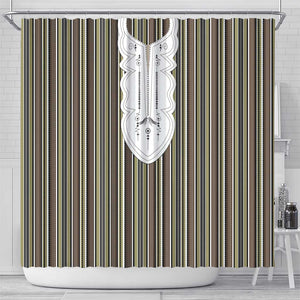 Liberia Kpelle Ethnic Heritage Pattern - Brown Shower Curtain - African Pride