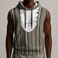 Liberia Kpelle Ethnic Heritage Pattern - Brown Sleeveless Hoodie - African Pride