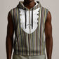 Liberia Kpelle Ethnic Heritage Pattern - Brown Sleeveless Zip Hoodie - African Pride