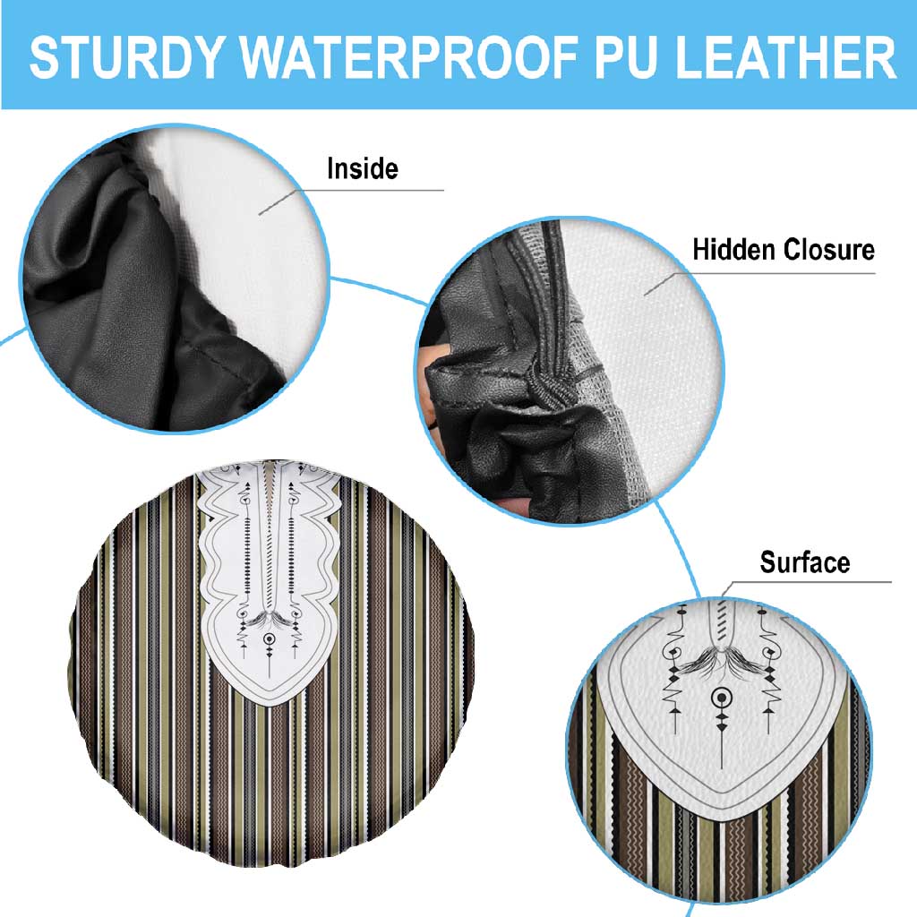 Liberia Kpelle Ethnic Heritage Pattern - Brown Spare Tire Cover - African Pride