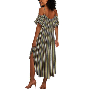 Liberia Kpelle Ethnic Heritage Pattern - Brown Summer Maxi Dress - African Pride